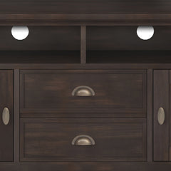 Redmond 72 inch Wide Solid Wood TV Stand in Brunette Brown For TVs up to 80 inches