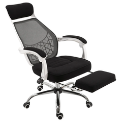 High Back Mesh Office Chair Swivel Reclining Computer Desk Chair with Retractable Footrest,Headrest,Padded Armrest