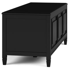 Connaught 51 inch Wide Solid Wood Storage Bench Trunk in Black