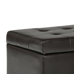 Cosmopolitan 34 inch Wide Storage Ottoman in Tanners Brown Vegan Leather