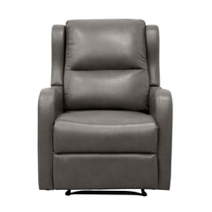 Faux Leather Upholstery Gray Reclining Chair 1pc Living Room Furniture Comfort Seating