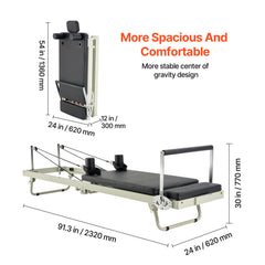 Foldable Pilates Reformer Pilates Machine Home Gym Equipment with Resistance