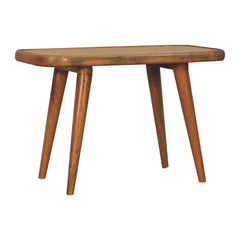 Solid Wood Larissa Rattan Bench, Beige and Brown