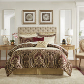 4 Piece Comforter Set Burgundy Queen