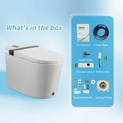 Smart Toilet with Bidet Seat Built-in,Auto Open/Close Seat, Foot Sensor, LED Display,Night Light, Warm Water & Dryer,Revolving lamp,Side Knob With Multiple Controls