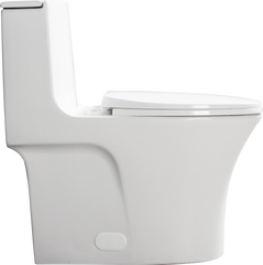 One-Piece Toilet, 1.1/1.60 GPF Water-Efficient Dual-Flush Elongated Comfort Height Floor Mounted, ADA Compliant Toilet with Soft Closing Seat Included