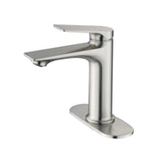 Brushed Nickel Single Handle Bathroom Faucet with Deck