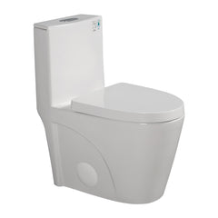 One-Piece Toilet, 1.1/1.60 GPF Water-Efficient Dual-Flush Elongated Comfort Height Floor Mounted, ADA Compliant Toilet with Soft Closing Seat Included