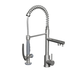 Commercial Single Handle Kitchen Sink Faucet Brushed Nickel Pull Down Sprayer Design
