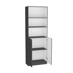 Bookcase Dual-Door Benzoni, Office, Matt Gray / White