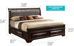 LaVita G8875C-FB3 Full Storage bed , Cappuccino
