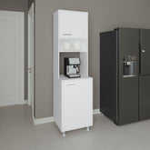 Kitchen Pantry, 2 Doors, 4 Legs, 5 Shelves, White