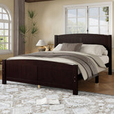 Queen Size Platform Bed, Solid Wood Platform Bed with Support Slats and Strong Structure, No Box Spring Needed, Espresso
