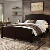 Full Size Platform Bed, Solid Wood Platform Bed with Support Slats and Strong Structure, No Box Spring Needed, Espresso