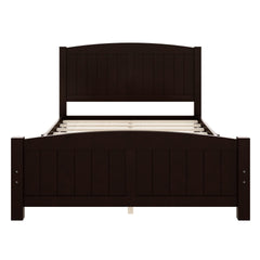 Full Size Platform Bed, Solid Wood Platform Bed with Support Slats and Strong Structure, No Box Spring Needed, Espresso