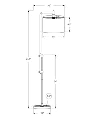Lighting, 63"h, Floor Lamp, Brass Metal, Ivory / Cream Shade, Contemporary