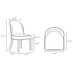 Dining Chair - Set of 2 in Light Gray
