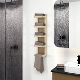 Chidester Towel Rack 31.1" H, 5 Shelves, Natural Oak / Beige - Bathroom