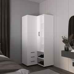 Armoire 70.9" H, 1 Door, 3 Drawers, 7 Shelves, 10 Legs, White - Bedroom