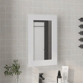 Medicine Cabinet 25.7" H, 1 Door, 3 Shelves, 1 Mirror, White