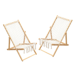 Set of 2 Weaving Chair, with Handwoven Rope for Patio,Living Room, Garden, Balcony