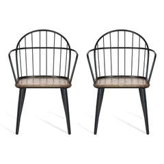 Indoor Dining Chair With Metal Legs (Set of 2),Light Birch