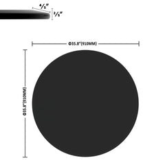 36" Inch Round Tempered Glass Table Top Black Glass 2/5" Inch Thick Beveled Polished Edge(old SKU:W1265118645)