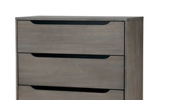 Modern Mid-Century Style 1pc Chest Round Tapered Legs Four Drawers Recessed Handle Gray Finish