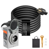 50 Amp Generator Cord and Power Inlet Box Kit, 20FT, NEMA 14-50P/SS2-50R STW 6/3+8/1 AWG Generator Power Cord with Twist Lock Connector, Pre-Drilled Inlet Box for Generator to House, ETL Listed