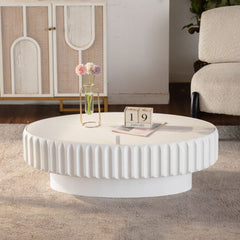 Fluted Storage Table with Lift-Off Lid, Sleek Texture, Perfect for Modern Living