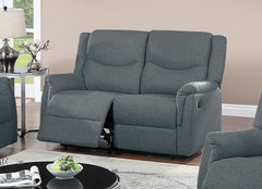 Modern Style 2pc Living Room Set 1x Sofa 1x Loveseat Fully Upholstered Supportive Backrest Dark Gray Finish Manual Motion Primary Living Room Furniture
