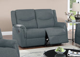 Modern Style Recliner Loveseat 1pc Burlap Upholstered Plush Armrest And Headrest Dark Gray Finish Primary Living Room Furniture