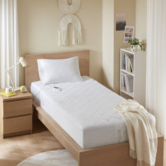 1-Piece Twin XL Heated Mattress Pad,White