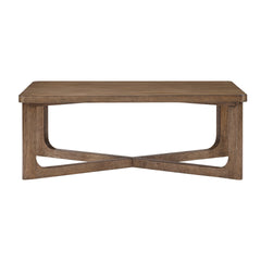 1pc Modern Design Cocktail Table Rectangular Tabletop Light Brown Finish X-Base Wooden Living Room Furniture