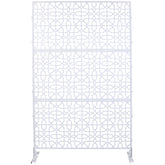 Outdoor & Indoor Privacy Screen Metal Privacy Screen 76" H×48" W, Freestanding Decorative Privacy Screen for Deck Balcony Patio, Privacy Fence Panels for Outside Lawn Garden PS106 WHITE