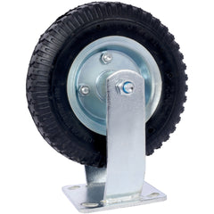 2PCS 8IN CASTER pneumatic tire rigrid, Caster Wheel, Rigid Plate, Steel Hub with Ball Bearings, 5/8-Inch Bore Centered Axle -black