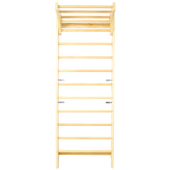 Wooden Swedish Ladder, Stall Bars Set for Physical Therapy & Gymnastics (with Adjustable Pull-up Bar)