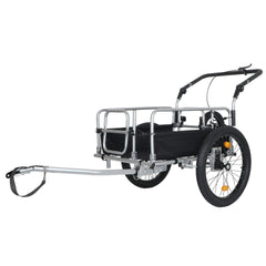 3-in-1 Heavy-Duty Bike Cargo Trailer -Bike Compatible Steel Frame, 110lb Capacity, Convertible Stroller & Pull Cart w/Suspension, 20 *2-3/8" FAT tire