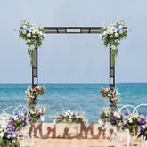 Metal Garden Arch with Adjustable Width W42.52''~W78.15'' Climbing Plants Support Rose Arch Outdoor Black