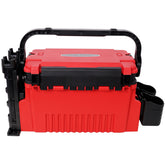 Dual-layer Fishing Tackle Box,Tackle Box Organizer Fishing Box Large,With 2pcs Rod Holder,2pcs Cup Holder,1pc Carring Strap,Red