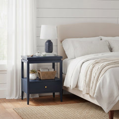 Olana Midnight Blue 1-drawer Nightstand