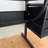 Black drafting drawing table with stool and 3 drawers