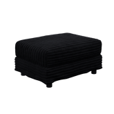 Plush Corduroy Ottoman to Combine with 2 Seater Sofa, 3 Seater Sofa and 4 Seater Sofa, Suitable for Living Rooms, Apartments, Offices,Black(Old SKU:W1885P346915)