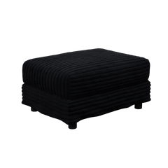 Plush Corduroy Ottoman to Combine with 2 Seater Sofa, 3 Seater Sofa and 4 Seater Sofa, Suitable for Living Rooms, Apartments, Offices,Black(Old SKU:W1885P346915)