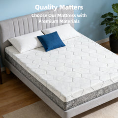 12 Inch Queen Size Mattress - Ultra-Breathable & Sterilizing, High Rebound for Long-Lasting Comfort, Eco-Conscious Material, Sleek Styling Perfect for Modern Bedrooms Made in Japan