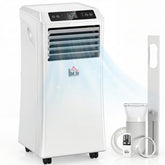 HOMCOM 10000 BTU Mobile Portable Air Conditioner with Cooling, Dehumidifier and Ventilating, 2 Speed Fans, 24-Hour Timer, White