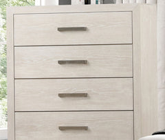 Transitional Style Chest 1pc Metal Side Glides English Dovetail Drawers Light Gray Finish Bedroom Furniture