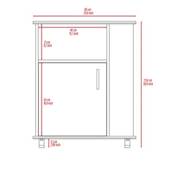Kit Lower Microwave Cabinet, Single Door, Three Side Shelve -White