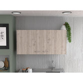Napoles Wall Cabinet, Two Shelves, Double Door -White / Light Gray