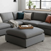 Caylie Charcoal Fabric Ottoman